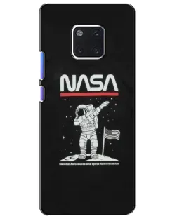 Чехол для Huawei Mate 20 Pro (LYA-L09, LYA-L29) с картинкой «NASA — шагаем по Луне»