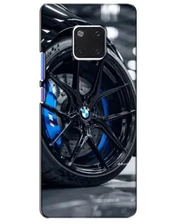 Чехол для Huawei Mate 20 Pro (LYA-L09, LYA-L29) с картинкой «Колесо BMW вблизи»