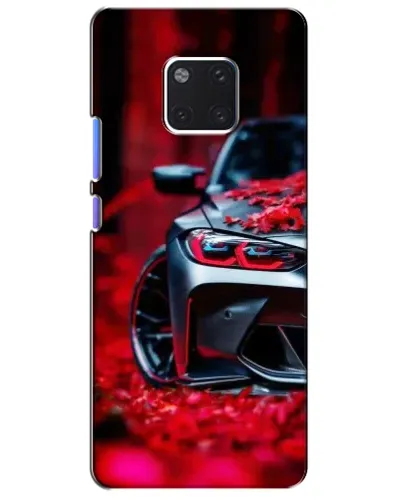 Чехол для Huawei Mate 20 Pro (LYA-L09, LYA-L29) с картинкой «Спортивная BMW и цветы»