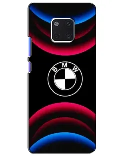 Чехол для Huawei Mate 20 Pro (LYA-L09, LYA-L29) с картинкой «Логотип BMW и неоновые дуги»