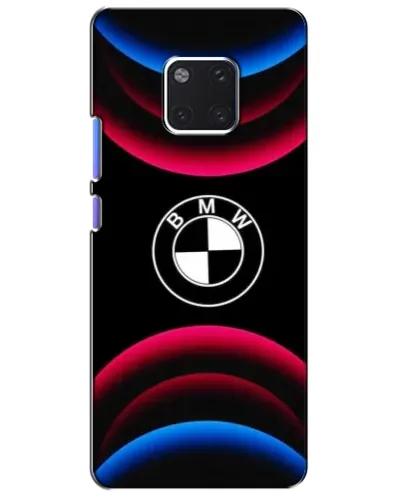 Чехол для Huawei Mate 20 Pro (LYA-L09, LYA-L29) с картинкой «Логотип BMW и неоновые дуги»
