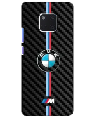 Чехол для Huawei Mate 20 Pro (LYA-L09, LYA-L29) с картинкой «Эмблема BMW и карбон»