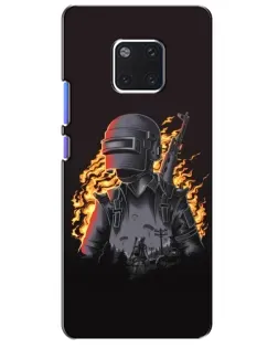 Чехол для Huawei Mate 20 Pro (LYA-L09, LYA-L29) с картинкой «PUBG — огненный силуэт»