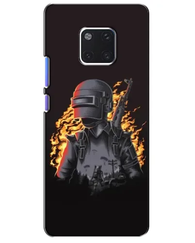 Чехол для Huawei Mate 20 Pro (LYA-L09, LYA-L29) с картинкой «PUBG — огненный силуэт»