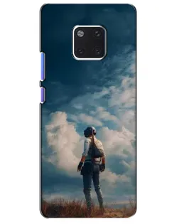 Чехол для Huawei Mate 20 Pro (LYA-L09, LYA-L29) с картинкой «Герой PUBG на скале»