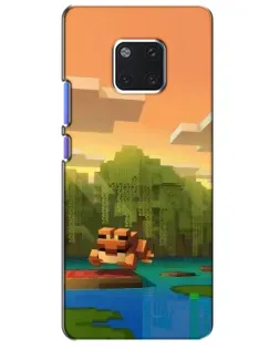 Чехол для Huawei Mate 20 Pro (LYA-L09, LYA-L29) с картинкой «Майнкрафт закат солнца»