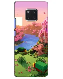Чехол для Huawei Mate 20 Pro (LYA-L09, LYA-L29) с картинкой «Розовое дерево Minecraft»