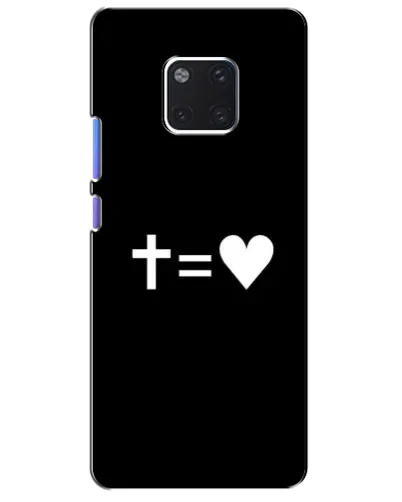 Чехол для Huawei Mate 20 Pro (LYA-L09, LYA-L29) с картинкой «Крест и Сердце»