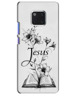 Чехол для Huawei Mate 20 Pro (LYA-L09, LYA-L29) с картинкой «Цветы и Библия»