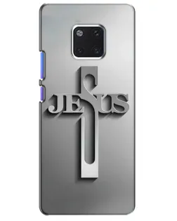 Чехол для Huawei Mate 20 Pro (LYA-L09, LYA-L29) с картинкой «Металлический крест Jesus»