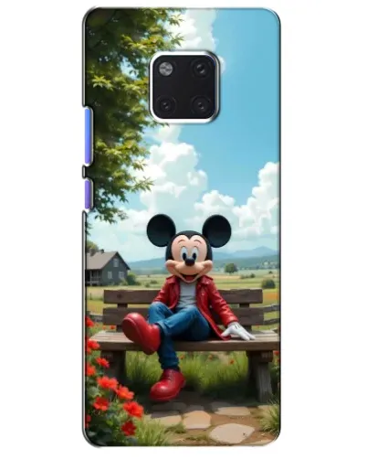 Чехол для Huawei Mate 20 Pro (LYA-L09, LYA-L29) с картинкой «Микки на скамейке»
