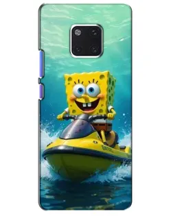 Чохол для Huawei Mate 20 Pro (LYA-L09, LYA-L29) з картинкою «Спанч Боб на гідроциклі»