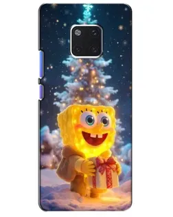 Чехол для Huawei Mate 20 Pro (LYA-L09, LYA-L29) с картинкой «Рождественский Спанч Боб»
