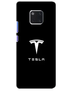 Чехол для Huawei Mate 20 Pro (LYA-L09, LYA-L29) с картинкой «Tesla White Logo»