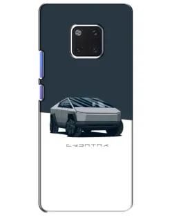 Чехол для Huawei Mate 20 Pro (LYA-L09, LYA-L29) с картинкой «Серебристый Cybertruck Tesla»