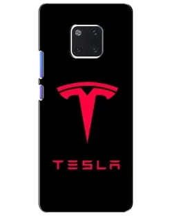 Чехол для Huawei Mate 20 Pro (LYA-L09, LYA-L29) с картинкой «Tesla Red Logo»