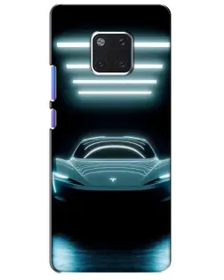 Чехол для Huawei Mate 20 Pro (LYA-L09, LYA-L29) с картинкой «Tesla в неоне»