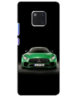 Чехол для Huawei Mate 20 Pro (LYA-L09, LYA-L29) с картинкой «Mercedes — неоновый лого»