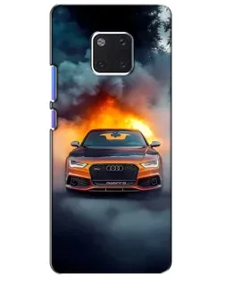 Чехол для Huawei Mate 20 Pro (LYA-L09, LYA-L29) с картинкой «Audi в огненном дыму»
