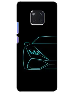 Чехол для Huawei Mate 20 Pro (LYA-L09, LYA-L29) с картинкой «Голубой силуэт Lamborghini»