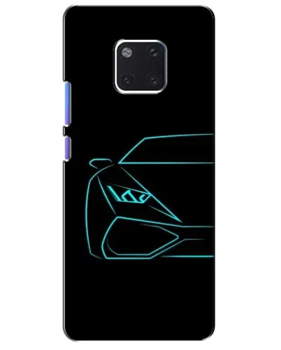 Чехол для Huawei Mate 20 Pro (LYA-L09, LYA-L29) с картинкой «Голубой силуэт Lamborghini»