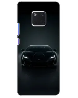 Чехол для Huawei Mate 20 Pro (LYA-L09, LYA-L29) с картинкой «Черный Lamborghini Aventador»
