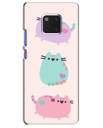 Чехол для Huawei Mate 20 Pro (LYA-L09, LYA-L29) с картинкой «Pusheen трио»