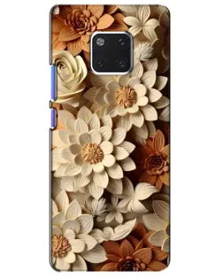 Чохол для Huawei Mate 20 Pro (LYA-L09, LYA-L29) з картинкою «Бежевий флористичний декор»