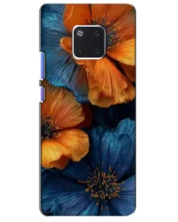 Чохол для Huawei Mate 20 Pro (LYA-L09, LYA-L29) з картинкою «Яскрава синьо-помаранчева флора»