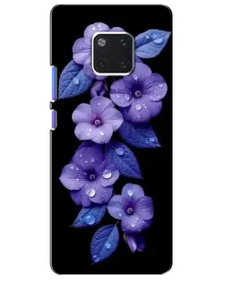 Чохол для Huawei Mate 20 Pro (LYA-L09, LYA-L29) з картинкою «Фіолетові квіти з росою»