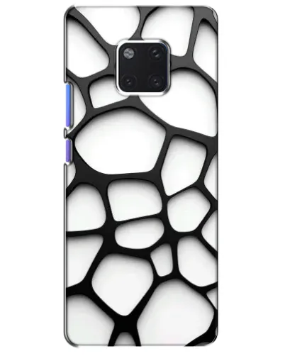 Чехол для Huawei Mate 20 Pro (LYA-L09, LYA-L29) с картинкой «Белая объемная сетка»