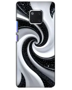Чехол для Huawei Mate 20 Pro (LYA-L09, LYA-L29) с картинкой «Черно-белая спираль»