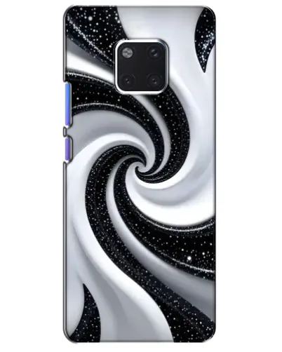Чехол для Huawei Mate 20 Pro (LYA-L09, LYA-L29) с картинкой «Черно-белая спираль»