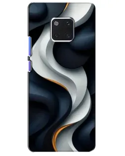 Чехол для Huawei Mate 20 Pro (LYA-L09, LYA-L29) с картинкой «Объемные черно-белые ленты»