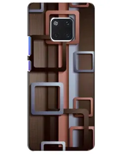 Чехол для Huawei Mate 20 Pro (LYA-L09, LYA-L29) с картинкой «Коричневые объемные квадраты»