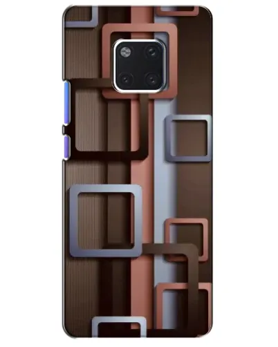 Чехол для Huawei Mate 20 Pro (LYA-L09, LYA-L29) с картинкой «Коричневые объемные квадраты»