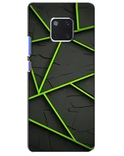 Чехол для Huawei Mate 20 Pro (LYA-L09, LYA-L29) с картинкой «Зеленые геометрические линии»