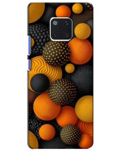 Чехол для Huawei Mate 20 Pro (LYA-L09, LYA-L29) с картинкой «Объемные оранжевые сферы»