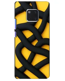 Чехол для Huawei Mate 20 Pro (LYA-L09, LYA-L29) с картинкой «Черное желтое переплетение»