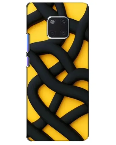 Чехол для Huawei Mate 20 Pro (LYA-L09, LYA-L29) с картинкой «Черное желтое переплетение»