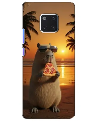 Чехол для Huawei Mate 20 Pro (LYA-L09, LYA-L29) с картинкой «Капибара с пиццей»
