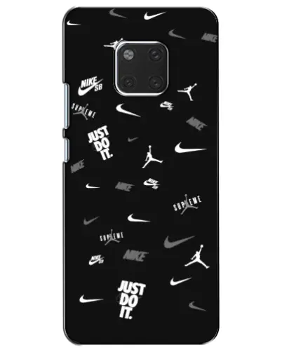Чехол для Huawei Mate 20 (HMA-L09, HMA-L29) с картинкой «Nike Black Pattern»