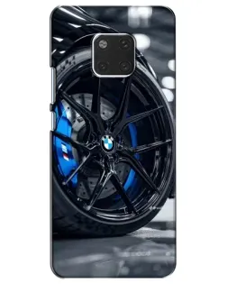 Чехол для Huawei Mate 20 (HMA-L09, HMA-L29) с картинкой «Колесо BMW вблизи»
