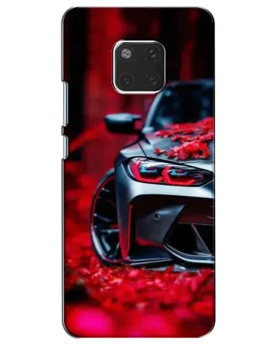 Чехол для Huawei Mate 20 (HMA-L09, HMA-L29) с картинкой «Спортивная BMW и цветы»