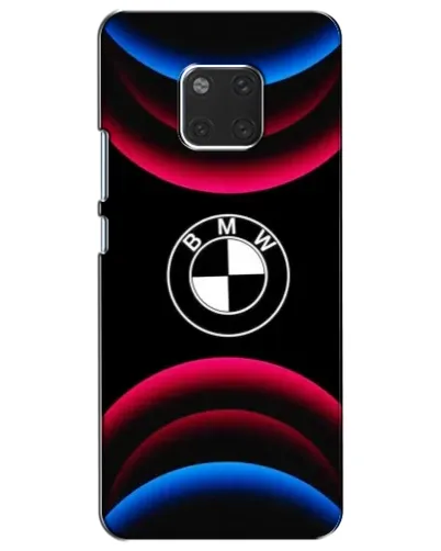 Чехол для Huawei Mate 20 (HMA-L09, HMA-L29) с картинкой «Логотип BMW и неоновые дуги»