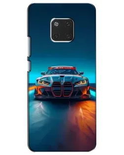Чехол для Huawei Mate 20 (HMA-L09, HMA-L29) с картинкой «BMW — огни неона»