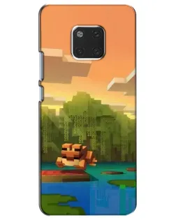 Чехол для Huawei Mate 20 (HMA-L09, HMA-L29) с картинкой «Майнкрафт закат солнца»