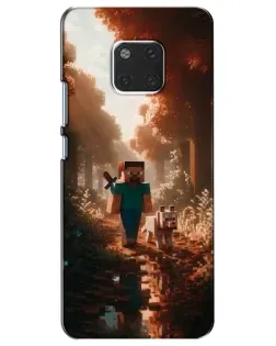 Чехол для Huawei Mate 20 (HMA-L09, HMA-L29) с картинкой «Стив в лесу»