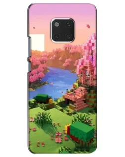 Чехол для Huawei Mate 20 (HMA-L09, HMA-L29) с картинкой «Розовое дерево Minecraft»