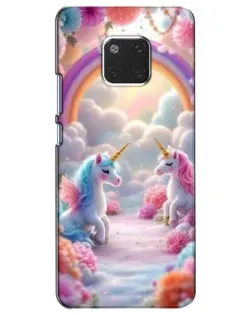 Чехол для Huawei Mate 20 (HMA-L09, HMA-L29) с картинкой «Радуга и единороги»